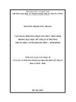 Tóm tắt Luận văn Thạc sĩ Lý luận và Phương pháp dạy học bộ môn Mỹ thuật: Vận dụng phương pháp tổ chức trò chơi trong dạy học Mỹ thuật ở Trường THCS Khánh Tiên – Ninh Bình