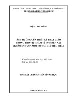 Ảnh hưởng của triết lý phật giáo trong thơ việt nam từ 1945 đến nay (khảo sát qua một số tác giả tiêu biểu) TT 