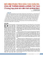 Mô hình phân tích đầu vào đầu ra của hệ thống năng lượng tái tạo (trường hợp phân tích điển hình tại Nhật Bản)