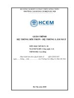 Giáo trình Hệ thống bôi trơn, hệ thống làm mát (MĐ: Công nghệ ô tô) - CĐ Cơ Điện Hà Nội