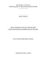 Quản lí đánh giá năng lực chuyên môn giáo viên dạy học sinh khiếm thị cấp tiểu học 