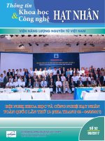 Tạp chí Thông tin khoa học và công nghệ hạt nhân: Số 52/2017