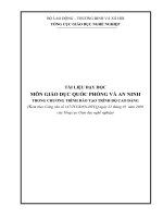 Tài liệu dạy học môn Giáo dục quốc phòng và an ninh (Trong chương trình đào tạo trình độ cao đẳng)