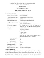 Đề cương chi tiết học phần: Toán giải tích - ĐH Kinh tế-Kỹ thuật Công nghiệp