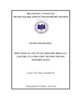 Luận văn phân tích các yếu tố tác động đến động lực làm việc của công chức sở công thương tỉnh kiên giang​ 