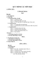 qui trinh cac mon hoc Tieu hoc