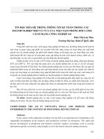 Tin học hóa hệ thống thông tin kế toán trong các doanh nghiệp nhỏ và vừa của Việt Nam trong bối cảnh cách mạng công nghiệp 4.0