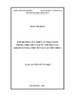 luận án tiến sĩ ảnh hưởng của triết lý phật giáo trong thơ việt nam từ 1945 đến nay (khảo sát qua một số tác giả tiêu biểu) 