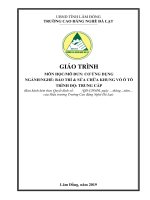 Giáo trình môn học Cơ ứng dụng (Ngành/nghề: Bảo trì & sửa chữa khung vỏ ô tô): Phần 1