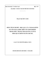 Phân tích chi phí – hiệu quả của vildagliptin so với gliclazide trên nền metformin trong điều trị đái tháo đường tuýp ii theo quan điểm người chi trả 