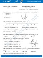 Đề thi thử THPT QG môn Toán năm 2020 có đáp án chi tiết Trường THPT Lý Thánh Tông