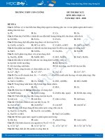 Bộ 3 đề thi HK2 năm 2020 môn Hóa học 12 Trường THPT Con Cuông