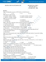 Bộ 3 đề kiểm tra 45 phút môn Hóa học 12 năm 2020 Trường THPT Nguyễn Đổng Chi