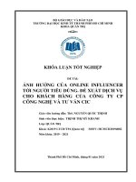 KHÓA LUẬN TỐT NGHIỆP  ẢNH HƯỞNG CỦA ONLINE INFLUENCER TỚI NGƯỜI TIÊU DÙNG. ĐỀ XUẤT DỊCH VỤ CHO KHÁCH HÀNG CỦA CÔNG TY CP CÔNG NGHỆ VÀ TƯ VẤN CIC  HD: ThS. NGUYỄN QUỐC THỊNH   TRƯỜNG ĐẠI HỌC KINH TẾ THÀNH PHỐ HỒ CHÍ MINH  KHOA QUẢN TRỊ