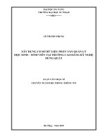 Xay dựng cơ sở dữ liệu phân tán quản lý học sinh   sinh viên tại trường cao đẳng kỹ nghệ dung quất  