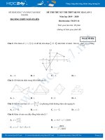 Đề thi thử THPT QG môn Toán năm 2020 có đáp án Trường THPT Ngô Sĩ Liên