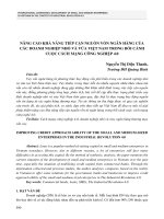 Nâng cao khả năng tiếp cận nguồn vốn ngân hàng của các doanh nghiệp nhỏ và vừa Việt Nam trong bối cảnh cuộc cách mạng công nghiệp 4.0