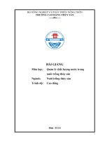 Bài giảng quản lý chất lượng nước trong nuôi trồng thủy sản