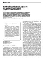 Quản lý thuế thương mại điện tử: Thực trạng và giải pháp