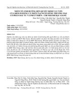 Nhân tố ảnh hưởng đến quyết định vay vốn của khách hàng cá nhân tại Ngân hàng thương mại cổ phần đầu tư và phát triển - chi nhánh Hậu Giang