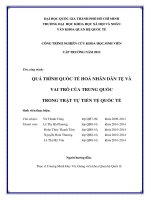 Quá trình quốc tế hóa nhân dân tệ và vai trò của trung quốc trong trật tự tiền tệ quốc tế    