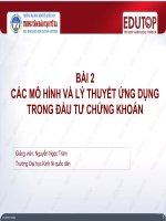 Bài giảng Phân tích và đầu tư chứng khoán: Bài 2 - Nguyễn Ngọc Trâm