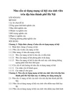 Nhu cầu sử dụng mạng xã hội của sinh viên trên địa bàn thành phố hà nội