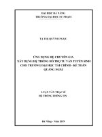 Ứng dụng hệ chuyên gia xây dựng hệ thống hỗ trợ tư vấn tuyển sinh cho rường đại học tài chính   kế toán quảng ngãi 