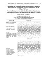 Các nhân tố ảnh hưởng đến thực thi Logistics ngược: Nghiên cứu thực nghiệm cho ngành bán lẻ hàng điện tử tại Thành phố Đà Nẵng, Việt Nam