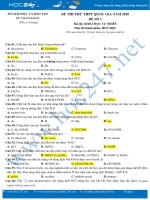 Đề thi thử THPT QG lần 1 môn Hóa học năm 2019-2020 có đáp án chi tiết