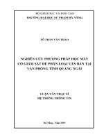 Nghiên cứu phương pháp học máy có giám sát để phân loại văn bản tại văn phòng tỉnh quảng ngãi 