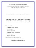 Trường từ vựng – ngữ nghĩa thể hiện tình yêu đôi lứa trong ca dao nam bộ    