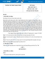 Bộ 2 đề thi HK1 môn Ngữ văn 12 năm 2020 Trường THPT Bình Thạnh Trung có đáp án