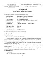 Bản mô tả chương trình đào tạo kỹ sư Công nghệ thực phẩm - Trường ĐH KT KT Công nghiệp