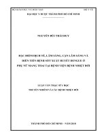 Đặc điểm dịch tễ, lâm sàng, cận lâm sàng và diễn tiến bệnh sốt xuất huyết dengue ở phụ nữ mang thai tại bệnh viện bệnh nhiệt đới 