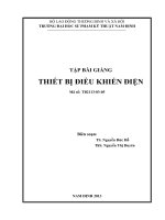 Bài giảng Thiết bi điều khiển điện: Phần 1 - ĐH Sư Phạm Kỹ Thuật Nam Định