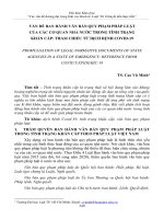 Vấn đề ban hành văn bản quy phạm pháp luật của các cơ quan nhà nước trong tình trạng khẩn cấp: Tham chiếu từ dịch bệnh Covid-19