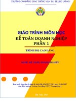 Giáo trình môn học Kế toán doanh nghiệp 1 (Nghề: Kế toán doanh nghiệp): Phần 1