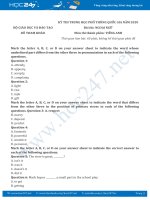 Đề minh họa THPT QG năm 2020 môn Tiếng Anh có đáp án - Bộ GD&ĐT