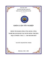 Nghiên cứu khả năng ứng dụng blockchain tại ngân hàng đông á   chi nhánh huế 