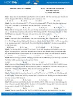 Đề ôn tập Chương 6 môn Hóa học 12 năm 2020 Trường THPT Thanh Bình