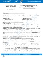 Đề thi thử THPT QG năm 2019 môn Tiếng Anh - THPT Chuyên ĐH Vinh