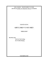 Bài giảng Khí cụ điện và máy điện - ĐH Sư Phạm Kỹ Thuật Nam Định