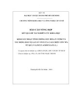 Khảo sát hoạt tính chống oxy hóa in vitro và tác động bảo vệ gan in vivo của cao chiết cồn 70% từ quả vả (ficus auriculata l ) 