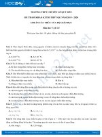 Đề thi thử THPT QG năm 2020 môn Vật lý có đáp án trường THPT Chuyên Lê Quý Đôn