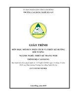 Giáo trình môn học/mô đun: Phân tích và thiết kế hướng đối tượng (Ngành/nghề: Thiết kế trang web) - Phần 1