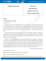 Bộ 4 đề thi HK1 môn Ngữ văn 12 năm 2020 Trường THPT Dầu Giây