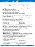 Bộ đề kiểm tra 1 tiết HK1 môn GDCD 12 năm học 2019 - 2020 có đáp án Trường THPT Nguyễn Bỉnh Khiêm