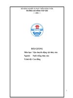 Bài giảng vận chuyển động vật thủy sản