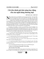 Chỉ tiêu đánh giá khả năng huy động vốn của ngân hàng thương mại